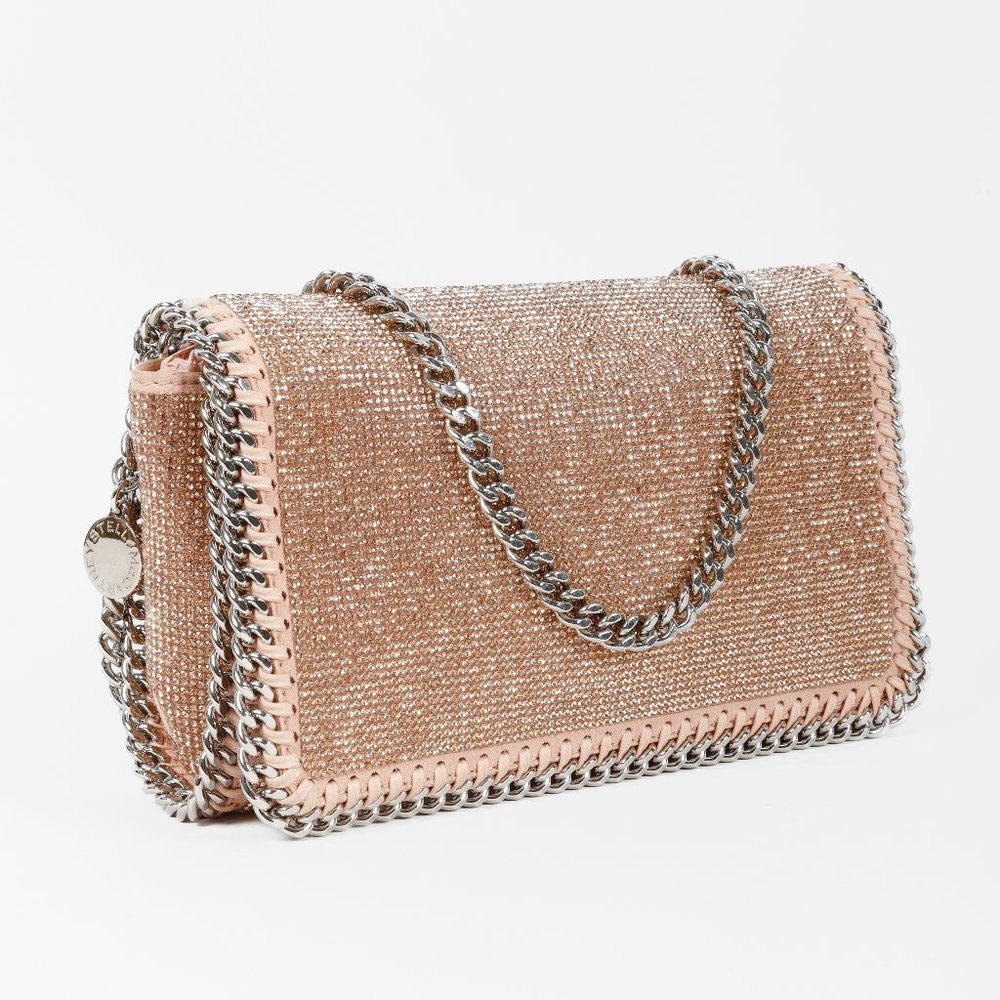 Stella McCartney Pink Rhinestones Falabella Crossbody Flap